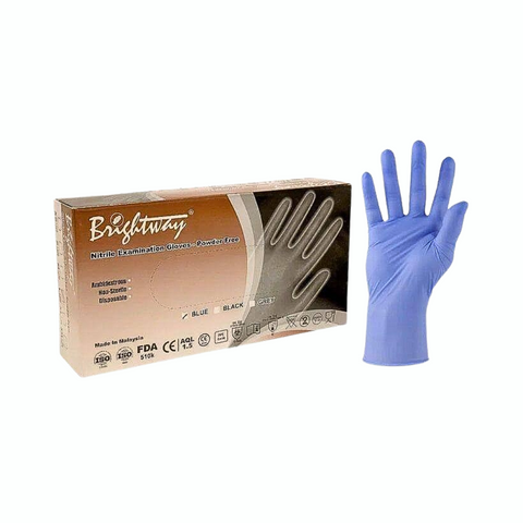 Brightway Blue Nitrile Exam Gloves, 4.3 mil