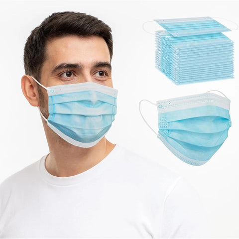 Blue Face Masks 3 Ply Disposable - Case of 2000
