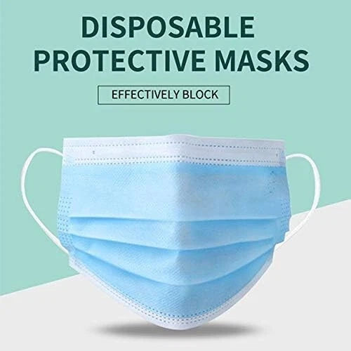 Blue Face Masks 3 Ply Disposable - Case of 2000