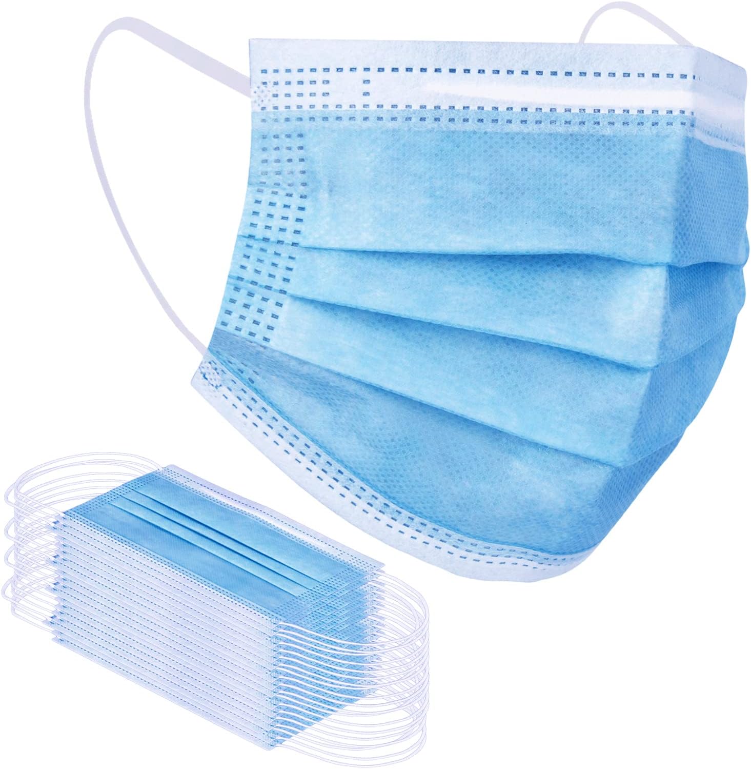 Blue Face Masks 3 Ply Disposable - Case of 2000