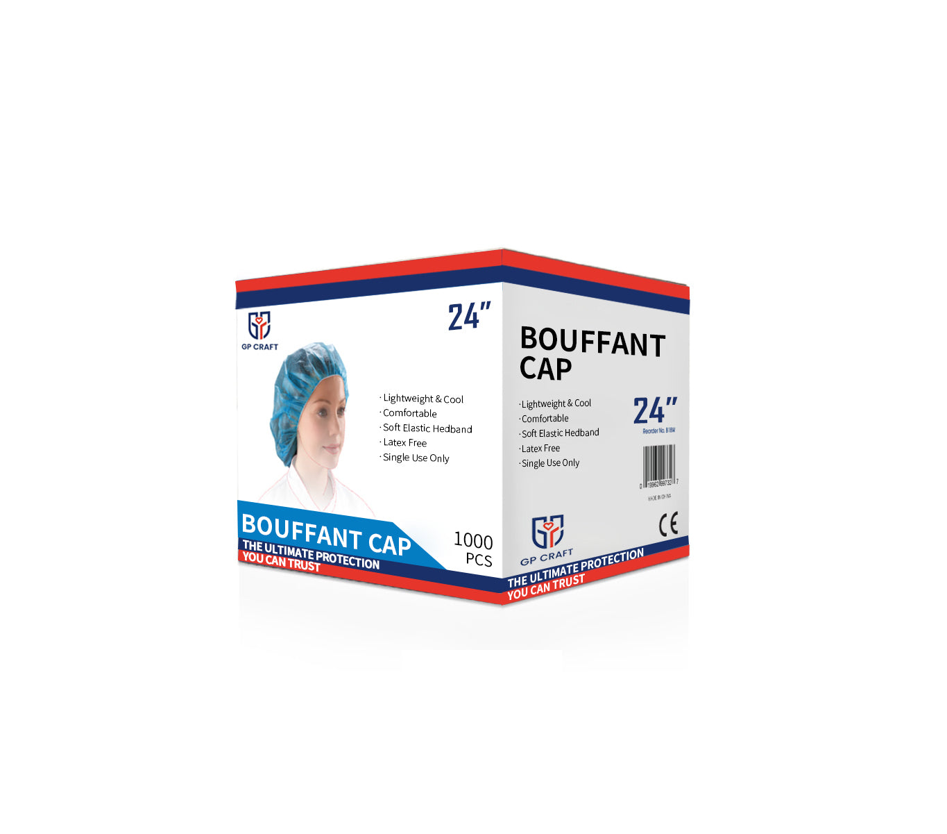 Bouffant Cap Blue 24" - Case of 1000