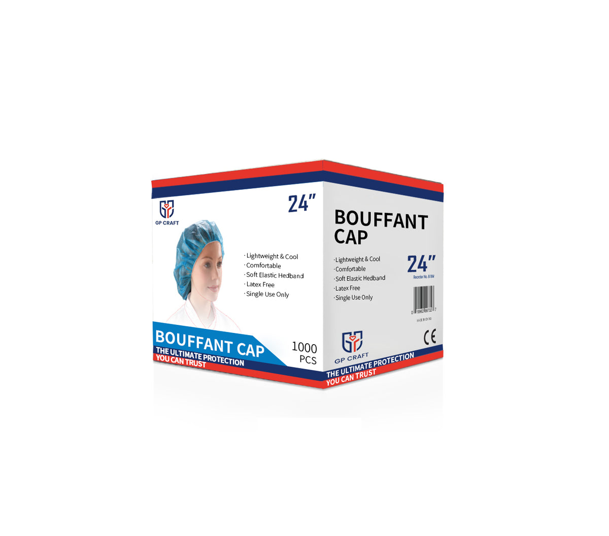 Bouffant Cap Blue 24" - Case of 1000