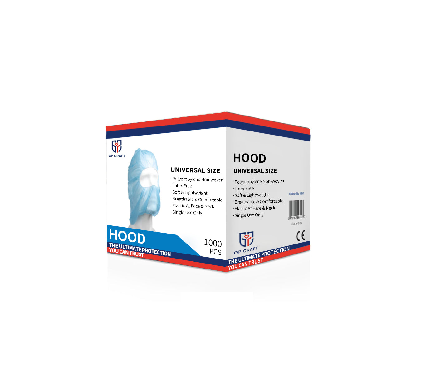 Blue Disposable Hoods - 24" (Case of 1000)