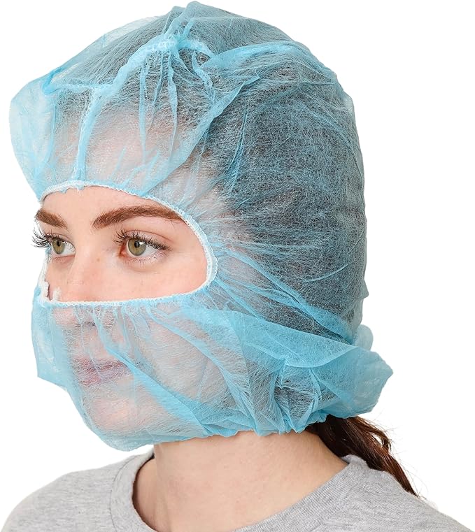 Blue Disposable Hoods - 24" (Case of 1000)
