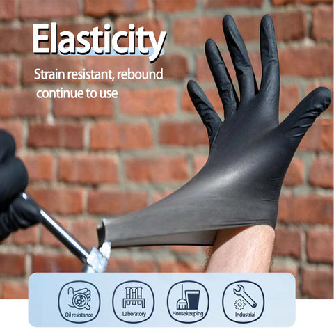 GP 6 Mil Black Nitrile Gloves - Case of 1000, Fentanyl Resistant