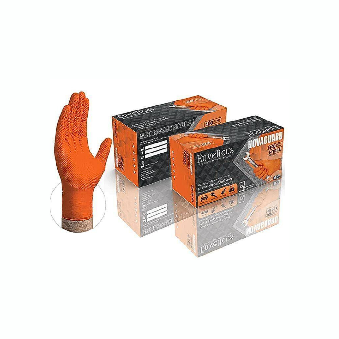 Novaguard Orange Nitrile Industrial, 8.5 mil, Chemical Resistant