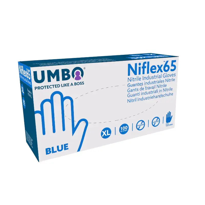 Niflex 6.5 mil Blue Nitrile Exam Gloves - Case of 1000, Fentanyl Resistant