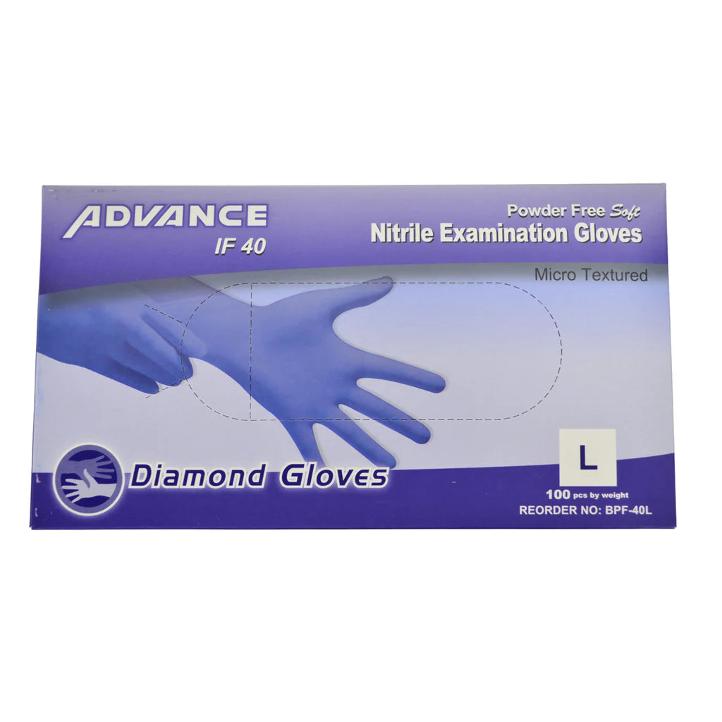 Diamond Blue Nitrile Exam Powder-Free Glove, 4 Mil, Case of 1000
