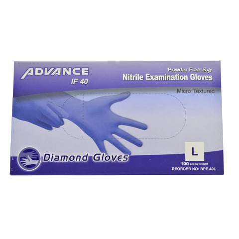 Diamond Blue Nitrile Exam Powder-Free Glove, 4 Mil, Case of 1000