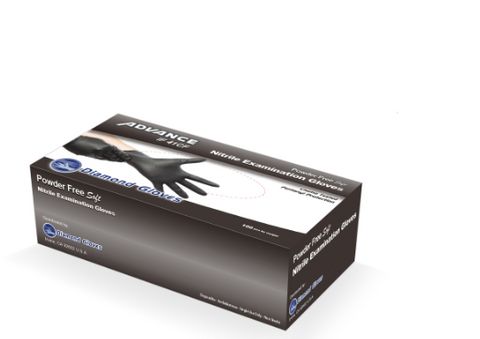 Diamond Black Nitrile Exam Powder-Free Glove, 4 Mil, Case of 1000