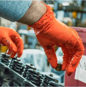 Diamond Textured Orange Industrial Nitrile Powder-Free Glove, 8 Mil, Case of 1000
