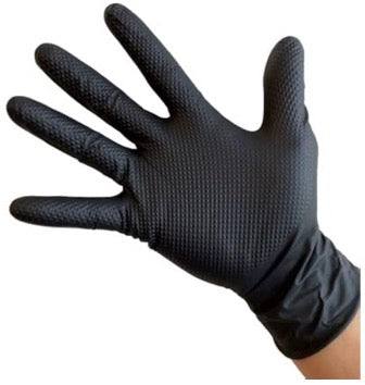 Diamond Textured Black Industrial Nitrile Powder-Free Glove, 8 Mil, Case of 1000