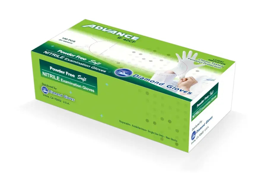 Diamond White Nitrile Exam Powder-Free Glove, 4 Mil, Case of 1000