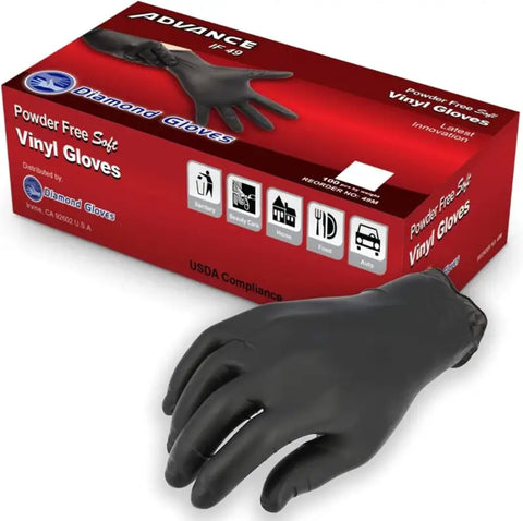 Diamond Vinyl Black Powder-Free Glove, 4.5 Mil, Case of 1000
