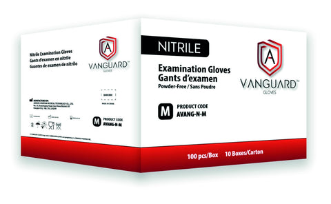 Vanguard Examination Blue Nitrile Gloves, 4 Mil - Case of 1000
