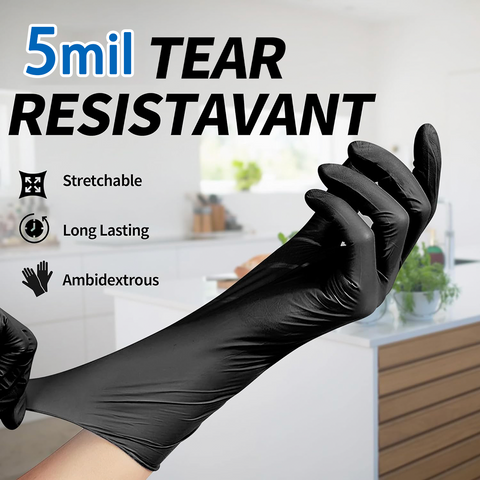 GP 5 Mil Black Nitrile Exam Gloves - Case of 1000